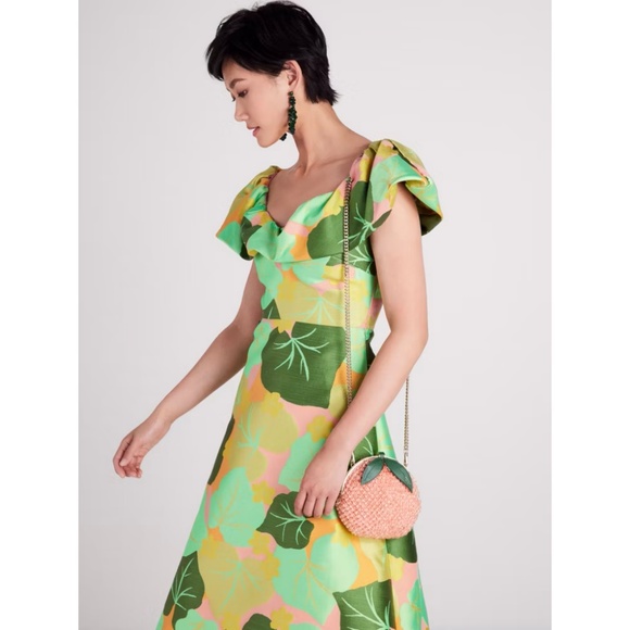 Kate Spade Bellini Embellished Crochet 3d Peach Crossbody - Picture 4 of 10